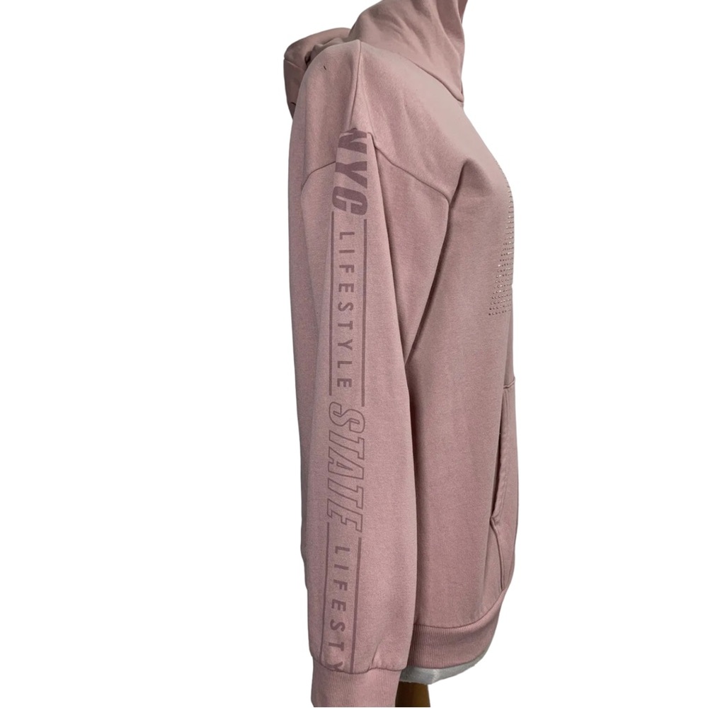 H&M Hoodie Pink NYC Long Sleeves Jumper Hoody Pullover Top Girls Size 12-14yrs - Picture 3 of 13